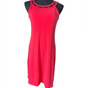White House Black Market Red Sleeveless Halter Dress